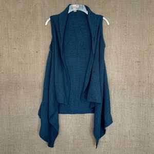 FOREVER 21 Waterfall Sweater Vest Hi Lo Teal Blue Green Small